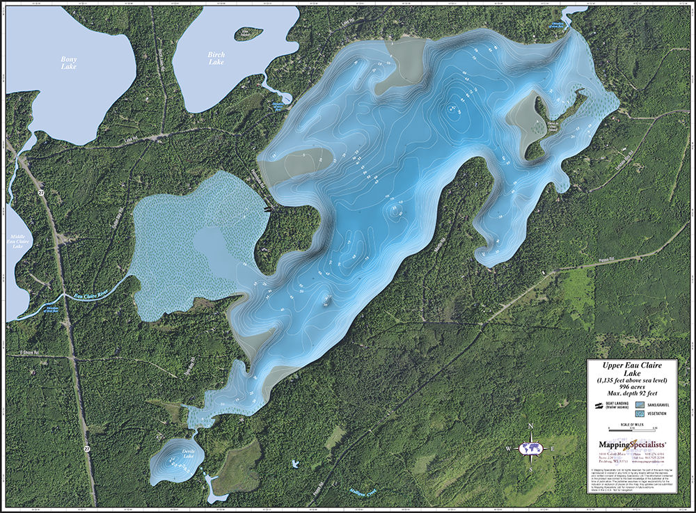 Upper Eau Claire Enhanced Wall Map