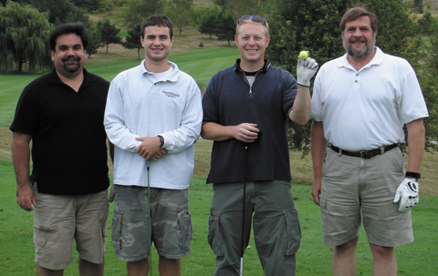 The golf outing after the 2005 Annual Meeting. Shown left-to-right: Dave Knipfer, Cody Thiede, Matt Harr, Alan Craig.