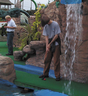 Matt Klaila and William Kyngesburye sharpen their golfing skills after the MSL Annual Meeting in September 2005.