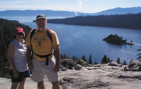 Tim and Dennie Carter at Emerald Bay in Lake Tahoe for the August 2005 management meeting.