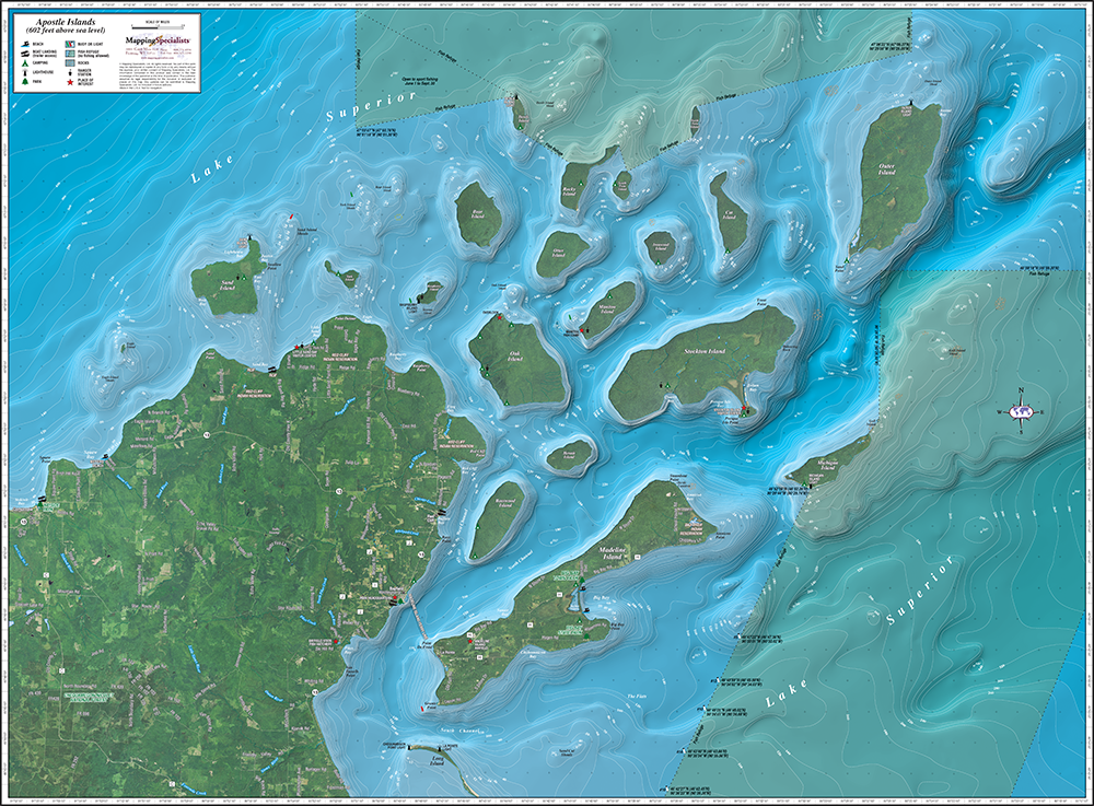 Apostle Islands Enhanced Wall Map