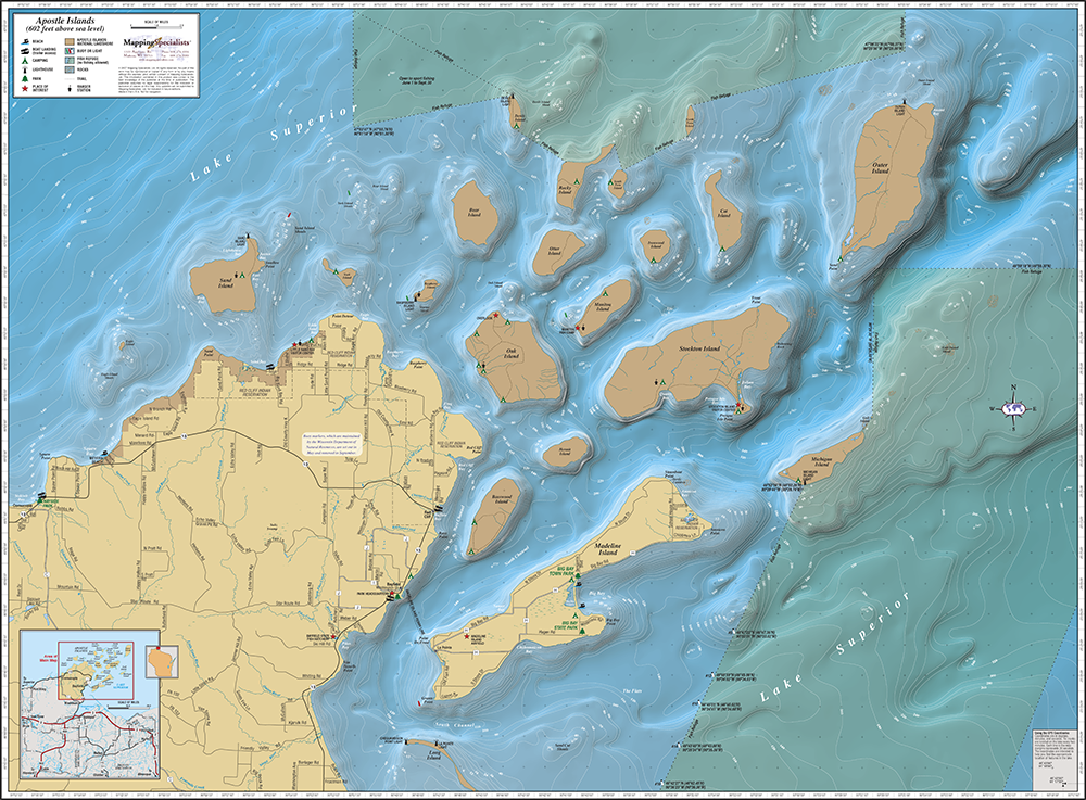 Apostle Islands Wall Map