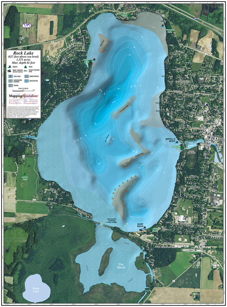Rock Lake Enhanced Wall Map