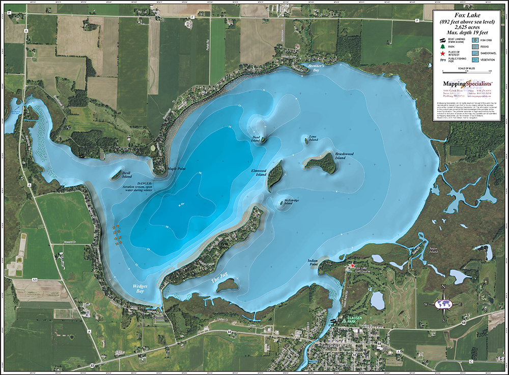 Fox Lake Enhanced Wall Map