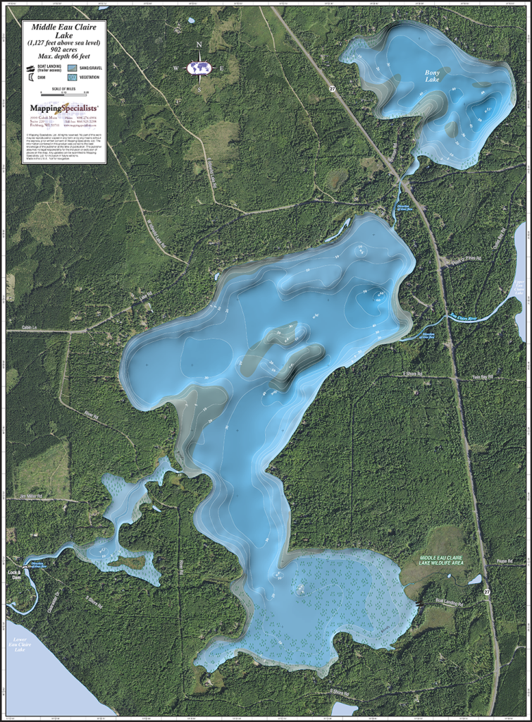 Middle Eau Claire Enhanced Wall Map