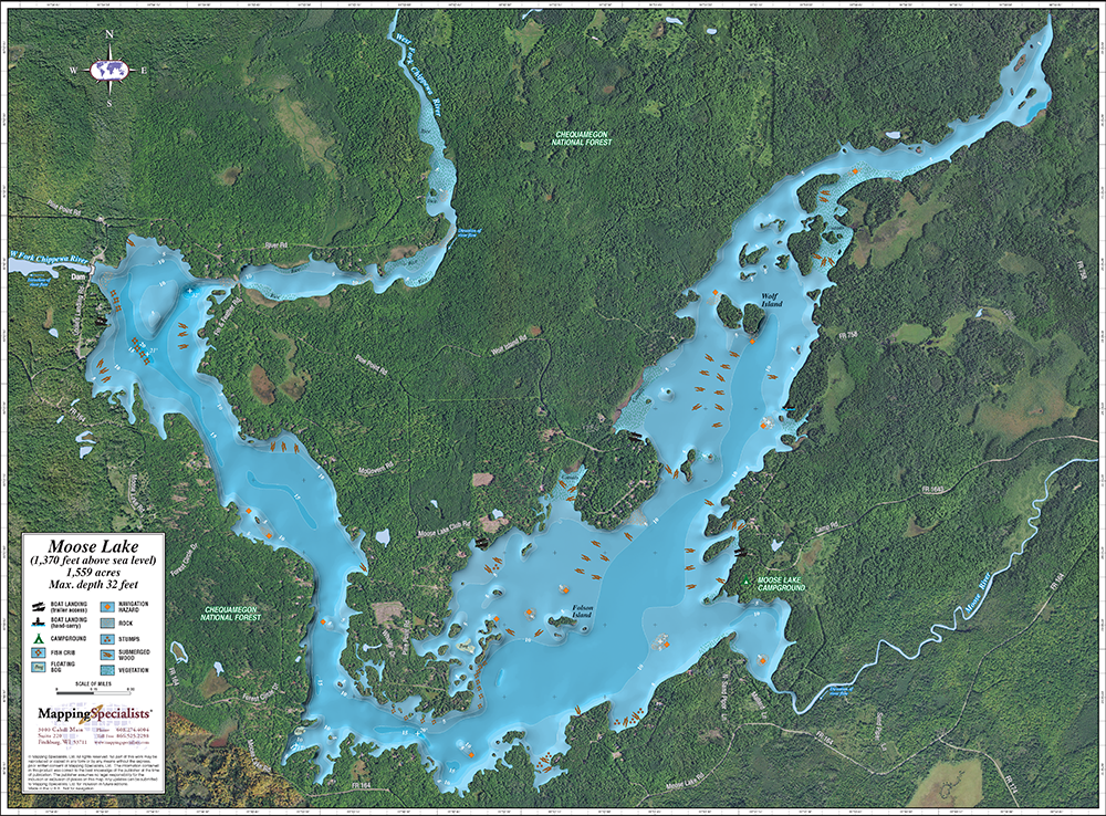 Moose Lake Enhanced Wall Map