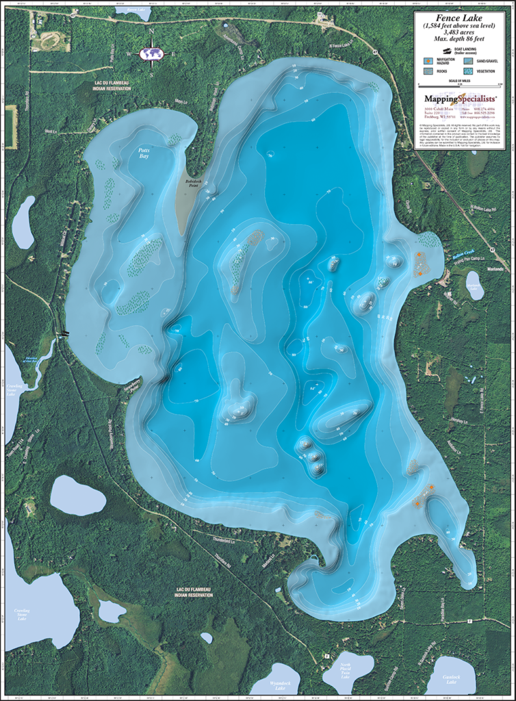 Fence Lake Enhanced Wall Map