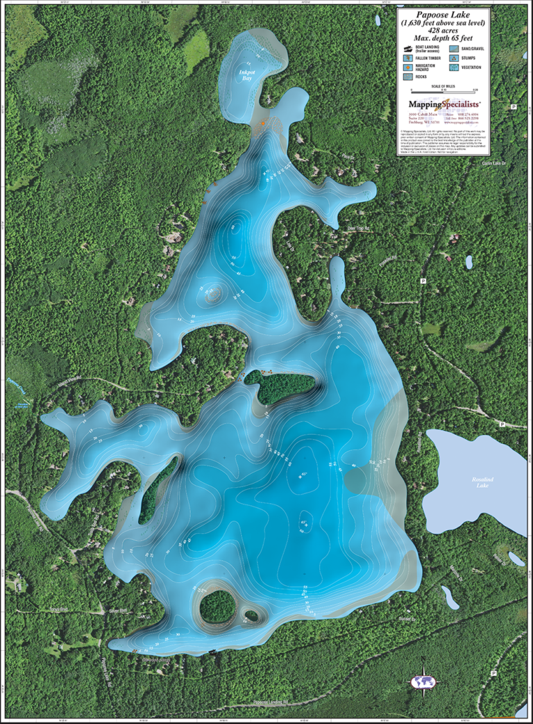 Papoose Lake Enhanced Wall Map