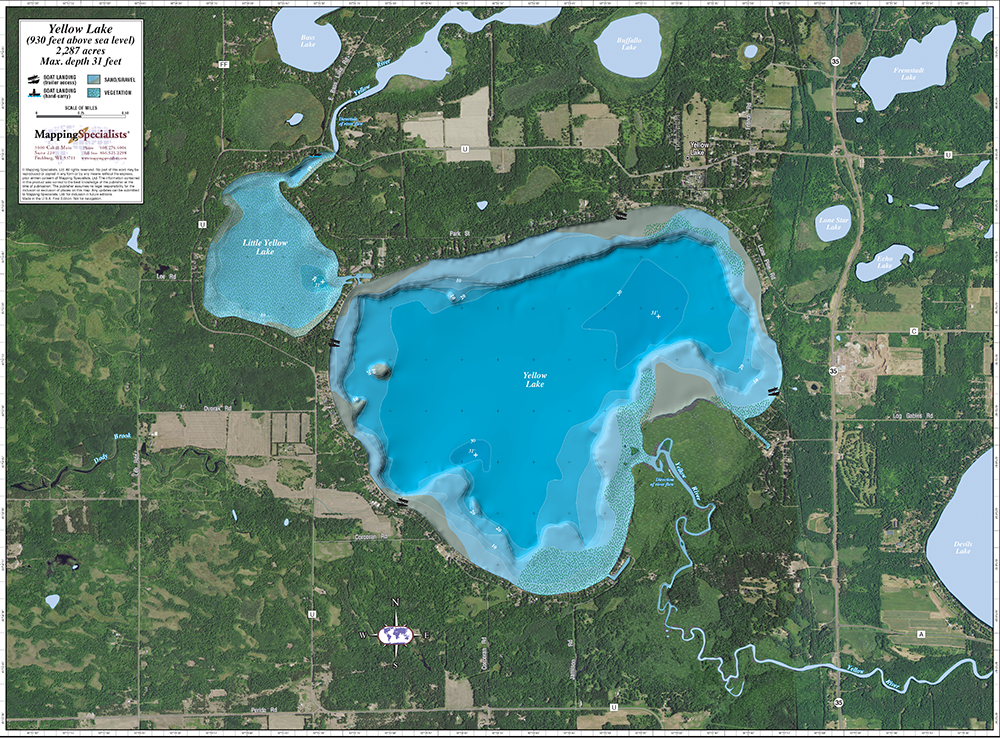 Yellow Lake Enhanced Wall Map