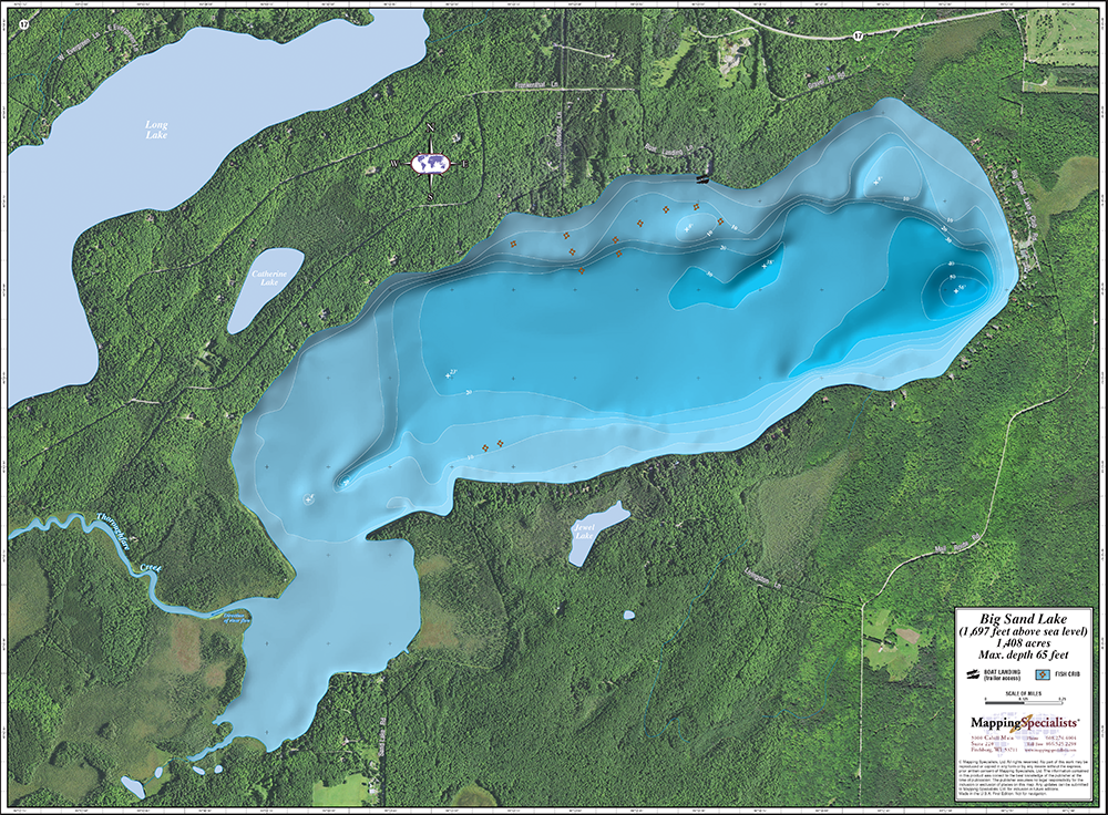 Big Sand Lake Enhanced Wall Map