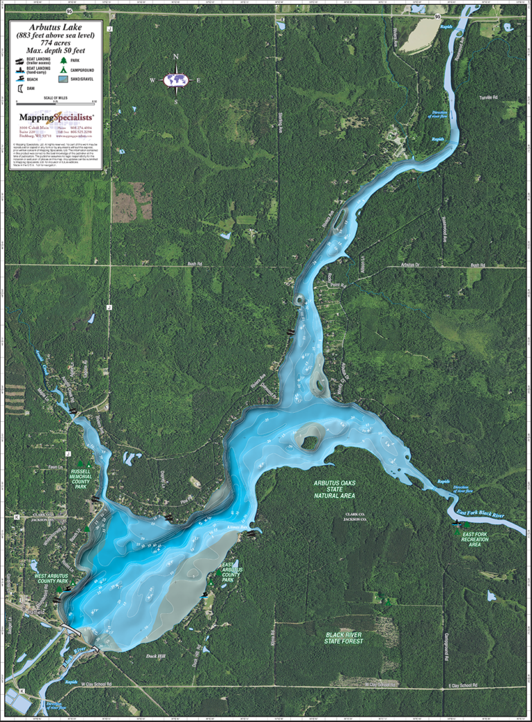 Arbutus Lake Enhanced Wall Map