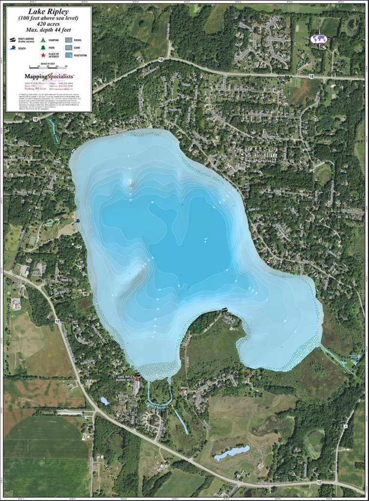 Lake Ripley Enhanced Wall Map