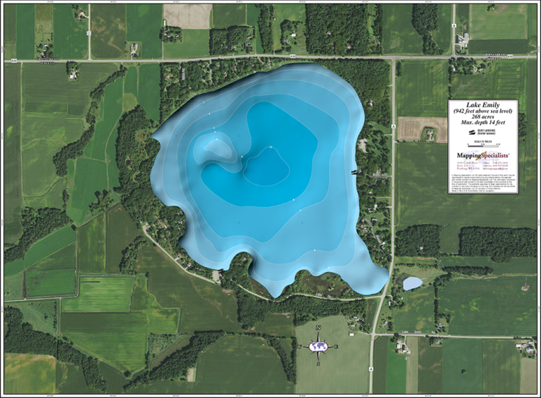 Lake Emily Enhanced Wall Map
