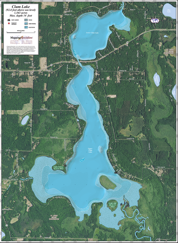 Clam Lake Enhanced Wall Map