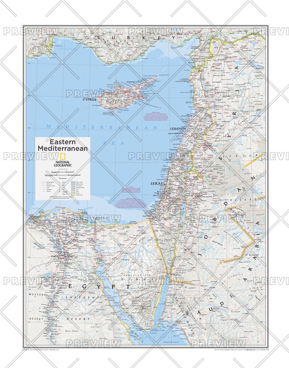 Eastern Mediterranean Wall Map