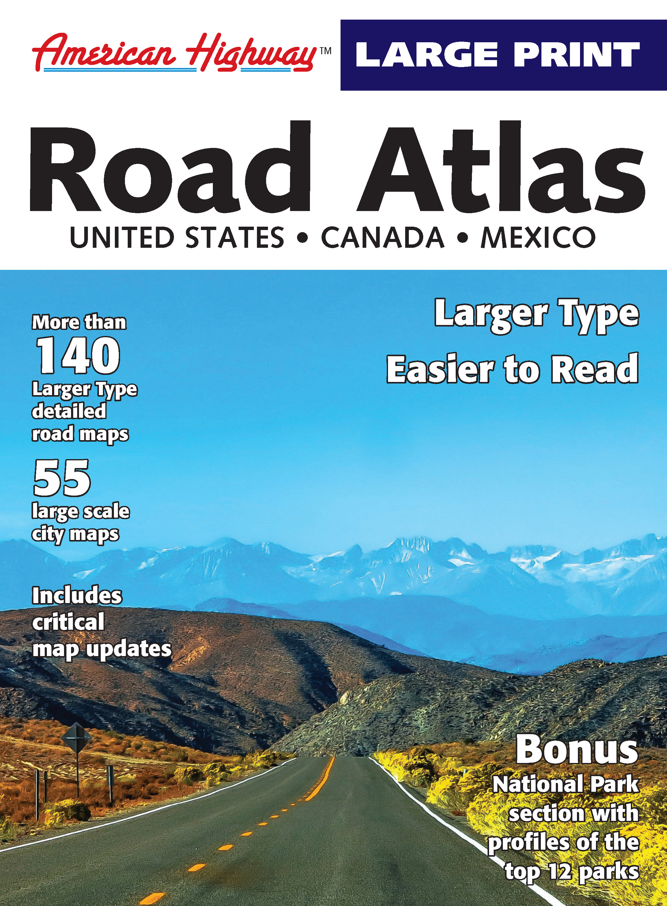 American Highway Large Print Road Atlas