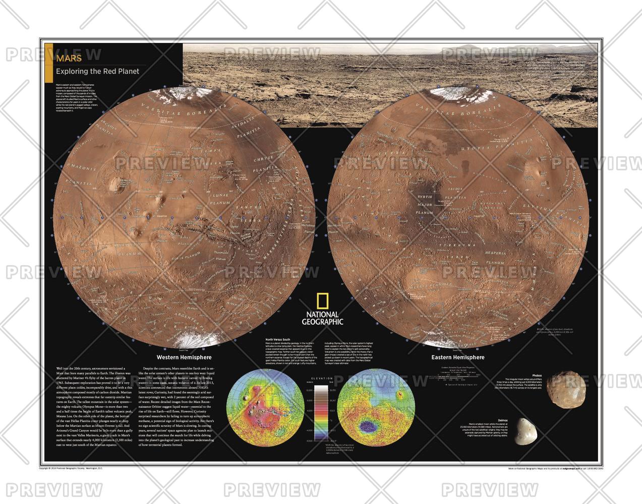 Mars Wall Map