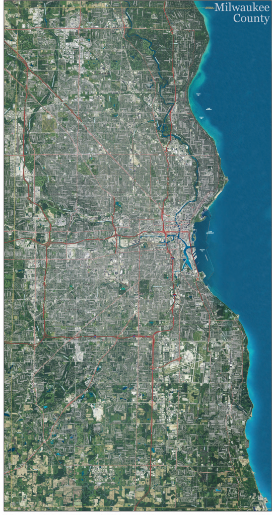 Milwaukee County Topo Map with Aerial Photography