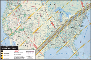 USA 2024 Eclipse Wall Map 300x200 