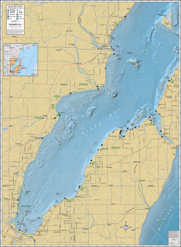 Green Bay (Southern) Wall Map