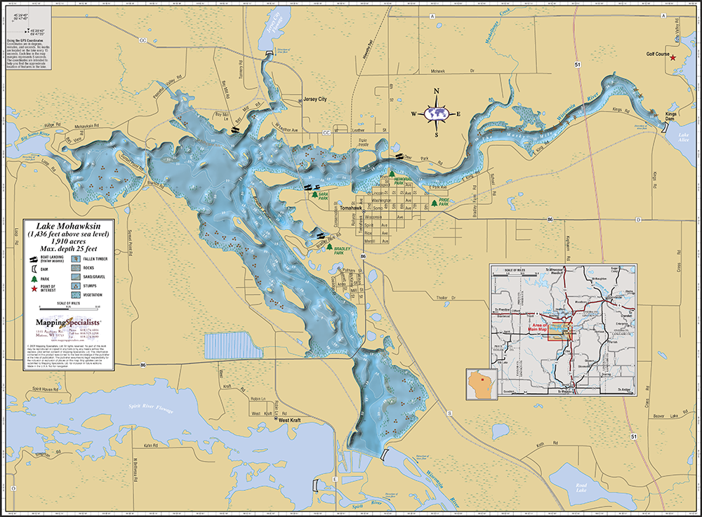 Lake Mohawksin Wall Map