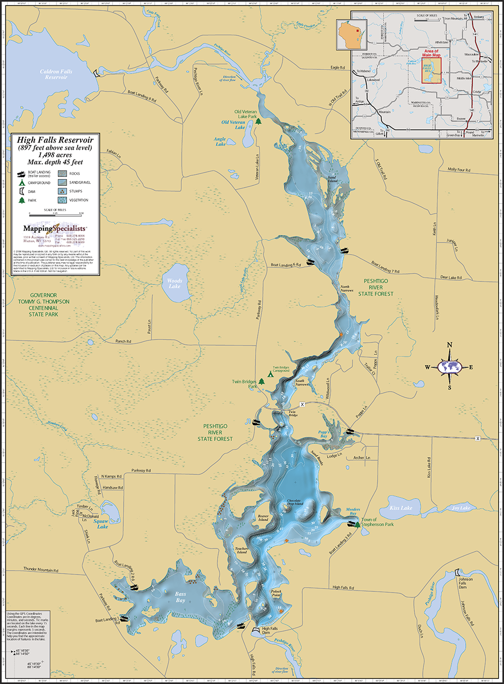 High falls flowage map