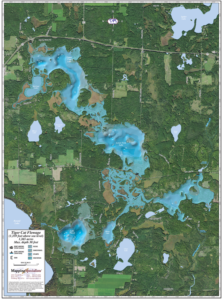 Chippewa Flowage Enhanced Wall Map My XXX Hot Girl