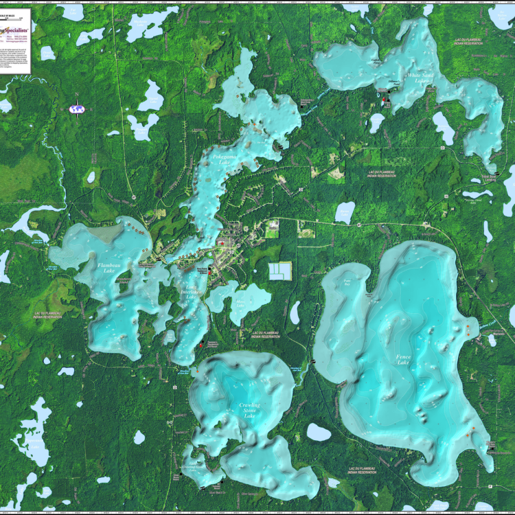 Flambeau Chain Wall Map Mapping Specialists Limited