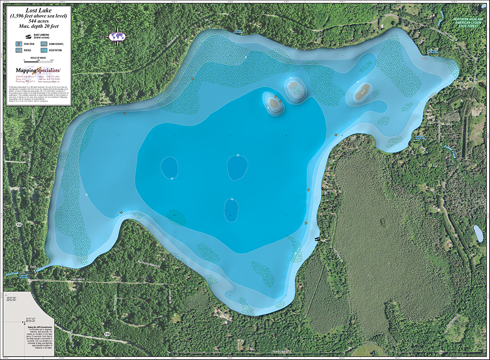 Lost Lake Enhanced Wall Map Mapping Specialists Limited