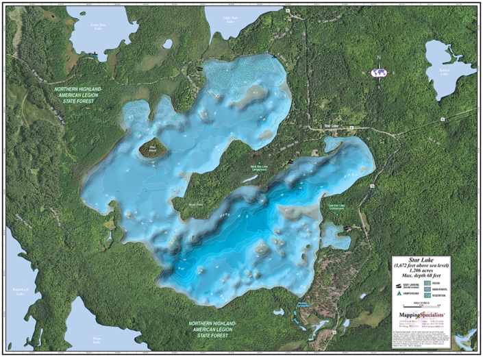 Lake Noquebay Enhanced Wall Map Mapping Specialists Limited
