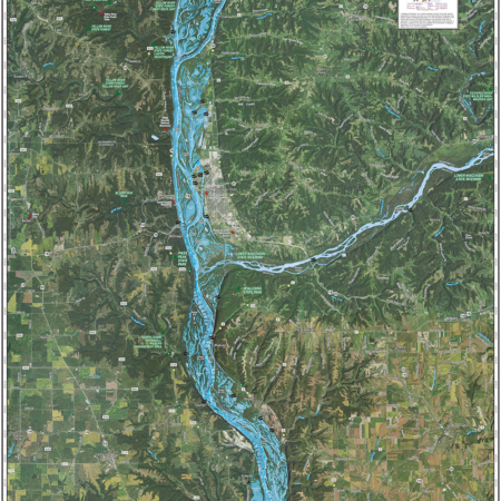 Mississippi River (Pool 8) Enhanced Wall Map - Mapping Specialists