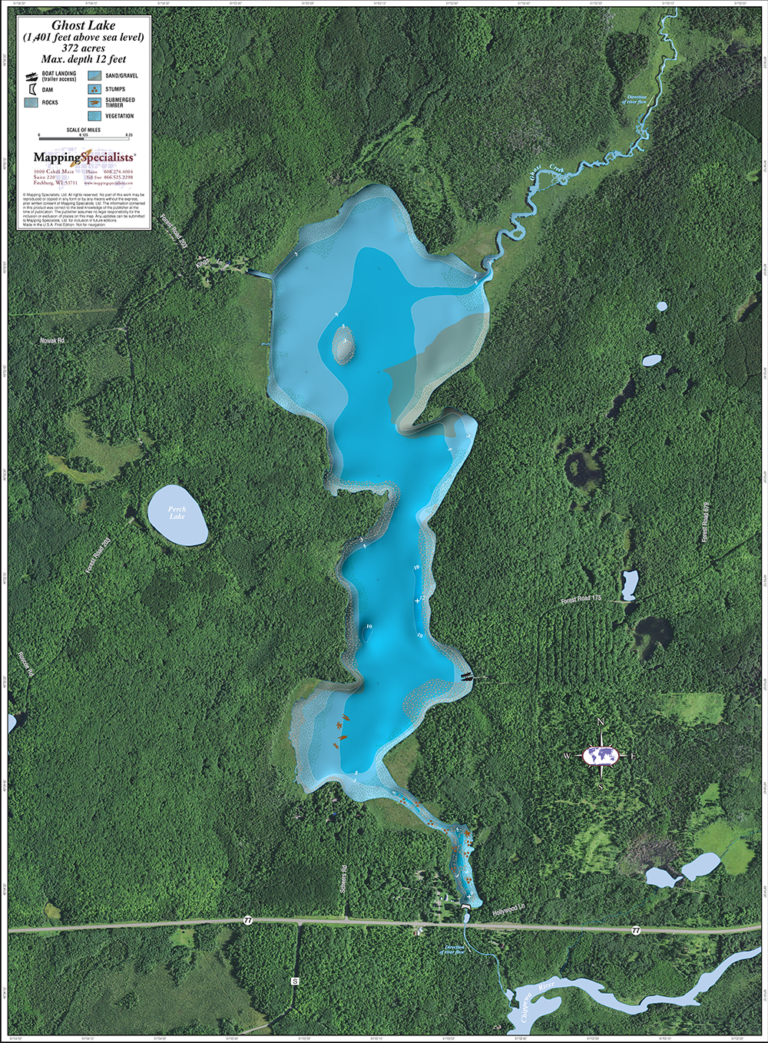 Ghost Lake Enhanced Wall Map Mapping Specialists Limited
