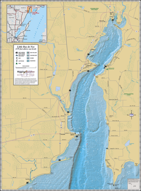 Little Bay de Noc Fold Map