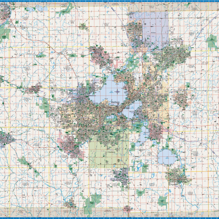 Lake Mendota Enhanced Wall Map - Mapping Specialists Limited