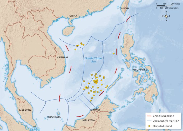 Educational map of South China Sea Claims