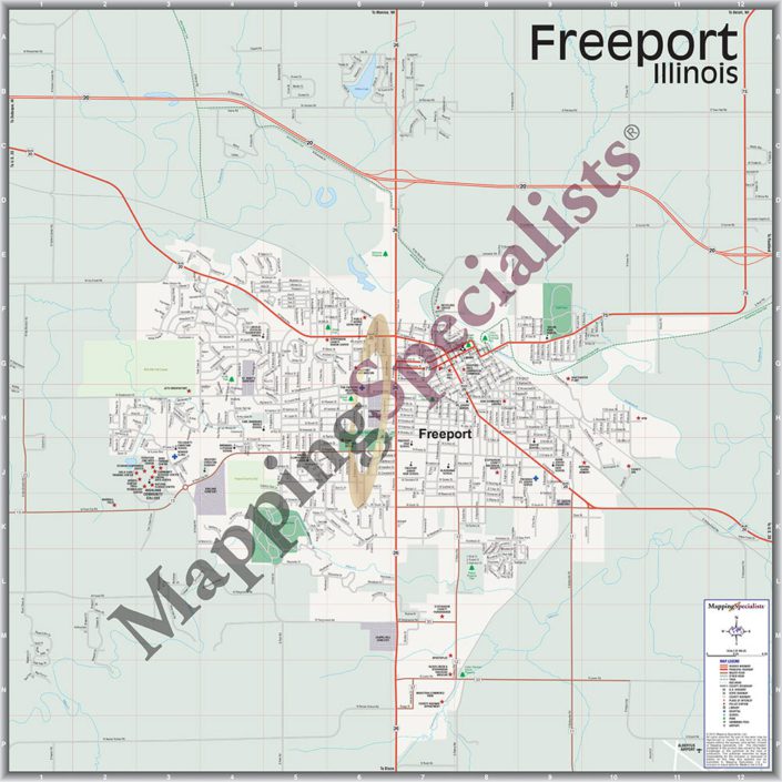 A street map of Freeport, Illinois by Mapping Specialists