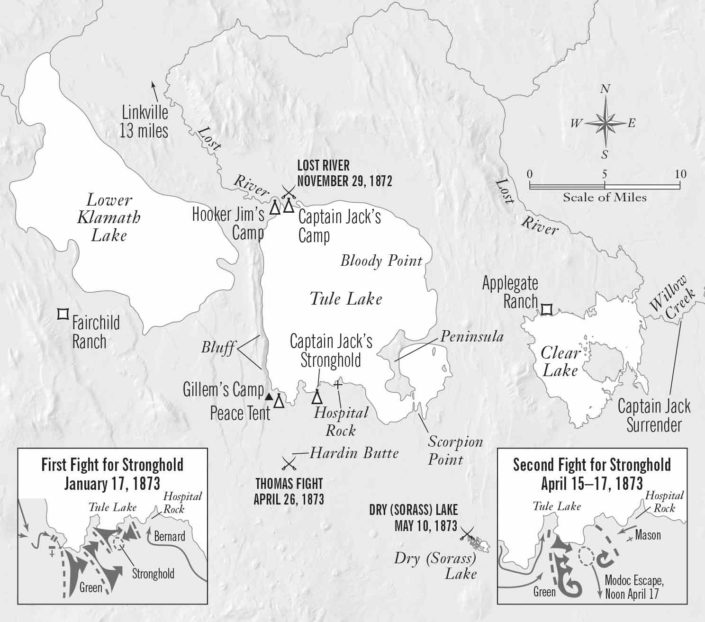 Historic map of the Modoc War in 1873