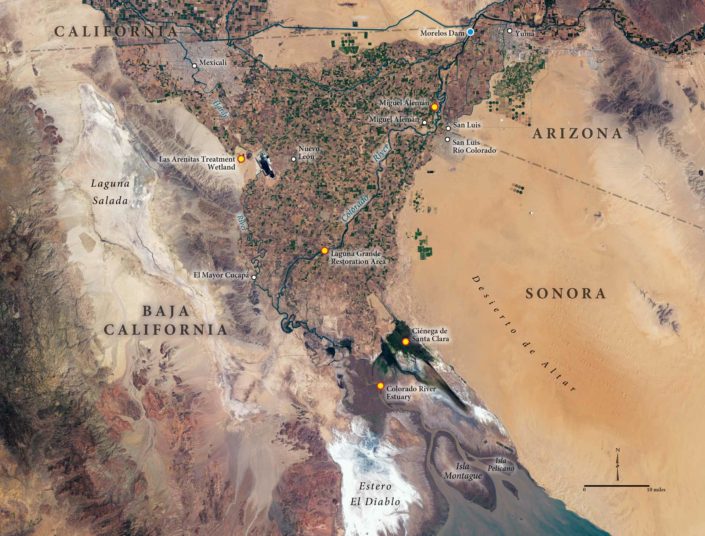 Satellite image of the Colorado River Delta