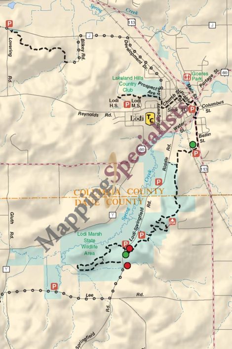 Trail map of Lodi Marsh, Wisconsin