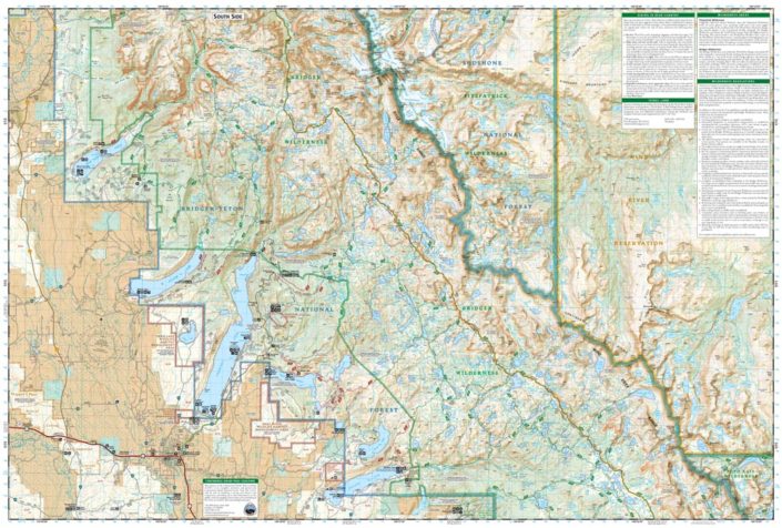 A topographic hiking trail map of Wind River, Wyoming