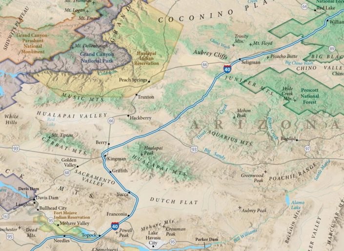 An oblique perspective map of Canyonlands, Utah and Arizona (detail)