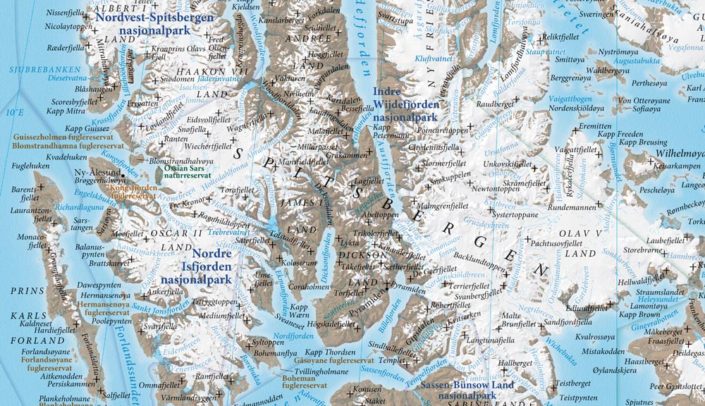 Detail of a map of Svalbard