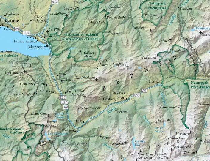 Mapping Specialists Travel and Reference Switzerland map in detail