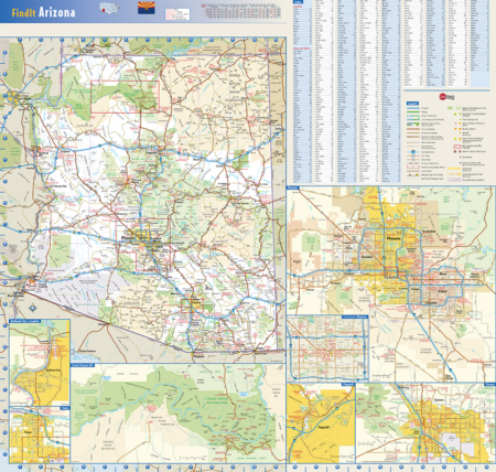 Arizona State Wall Map by Globe Turner - Mapping Specialists Limited