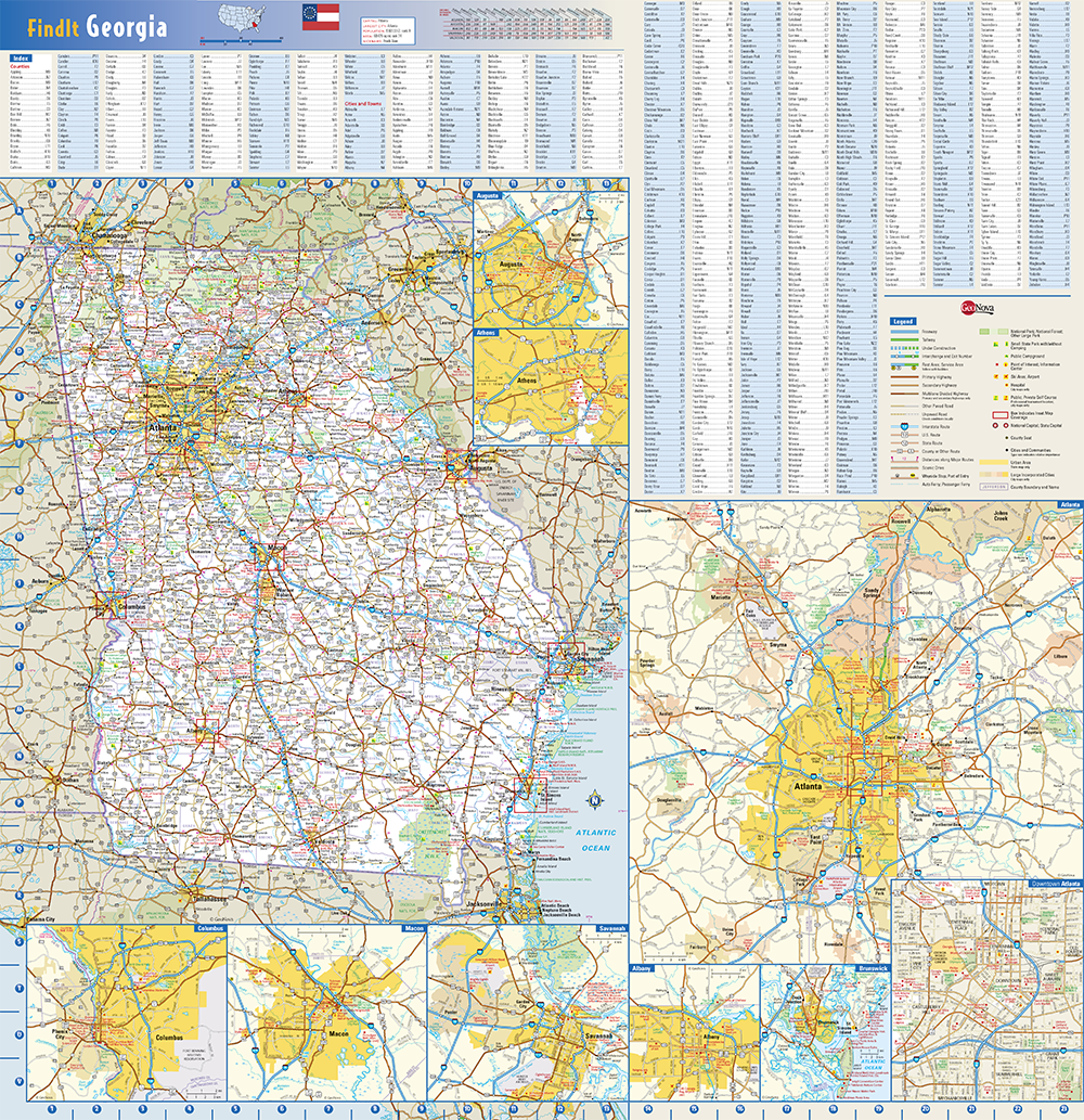 Georgia State Map - Multi-Color Style - Fit Together Series