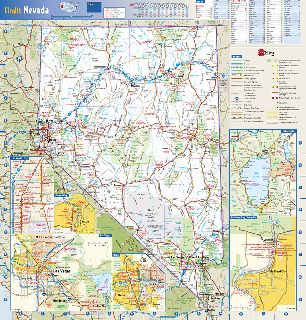 Detailed Las Vegas city strip map, Las Vegas, Nevada state, USA, Maps  of the USA