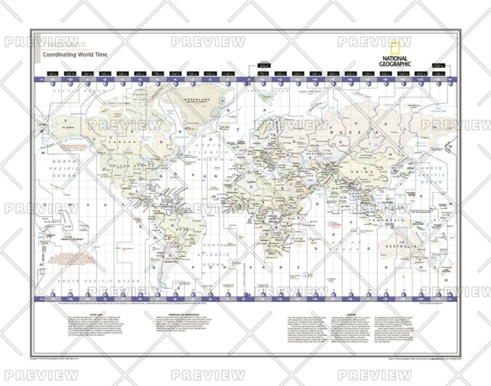 World Time Zones Wall Map - Mapping Specialists Limited