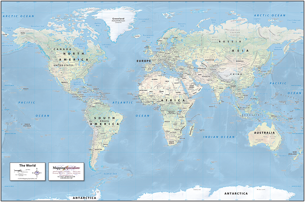 Physical world. Physical Map of the World. World Map with Cities.