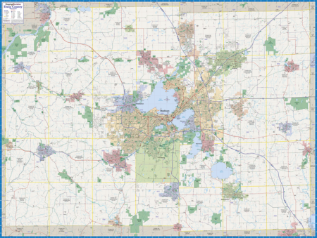 Dane County Wall Map