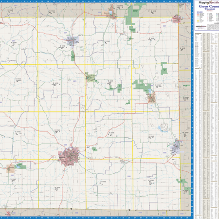 Green County Wall Map